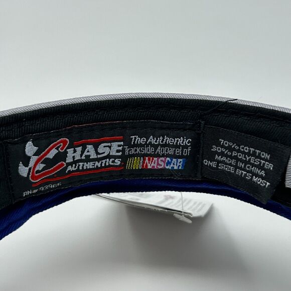 Vintage 90s NASCAR Jimmie Johnson Visor Hat Team Lowes Racing Strapback Blue - Picture 9 of 9